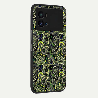  Green Lemon back cover For iQOO 9 Pro slim fit glass case with vibrant aesthetic design