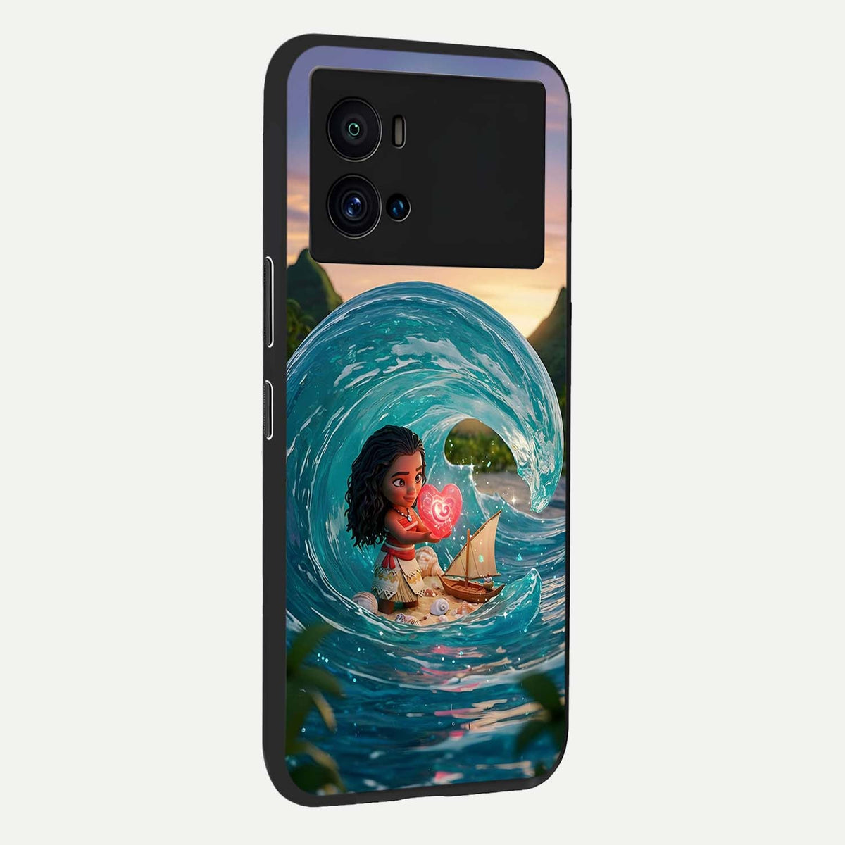 Heart of Ocean back cover For iQOO 9 Pro slim fit glass case with vibrant aesthetic design