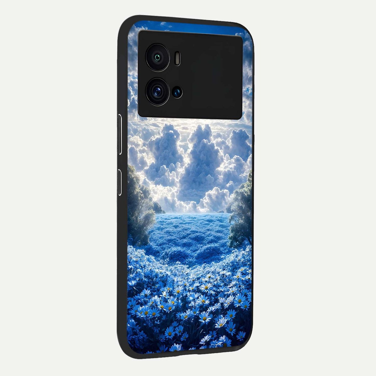  Heavenly Daisy Horizon back cover For iQOO 9 Pro slim fit glass case with vibrant aesthetic design