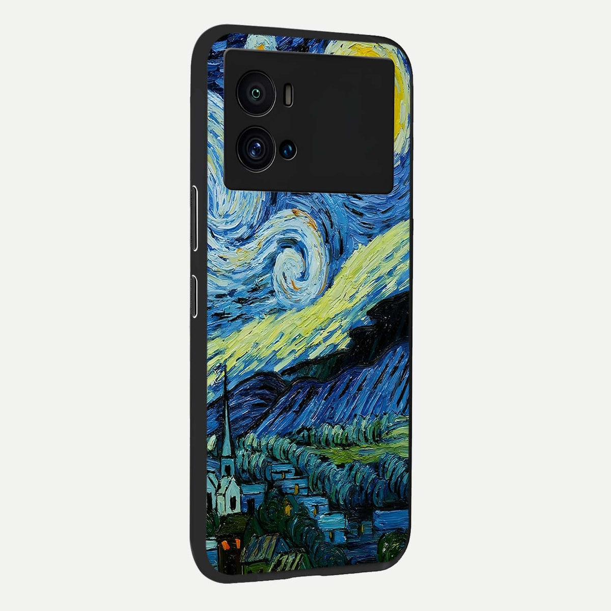  Inspired Van Gogh Art back cover For iQOO 9 Pro slim fit glass case with vibrant aesthetic design