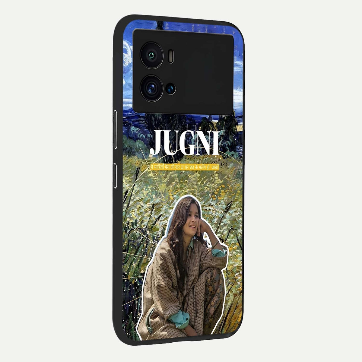  Jugni Soul Vibes back cover For iQOO 9 Pro slim fit glass case with vibrant aesthetic design