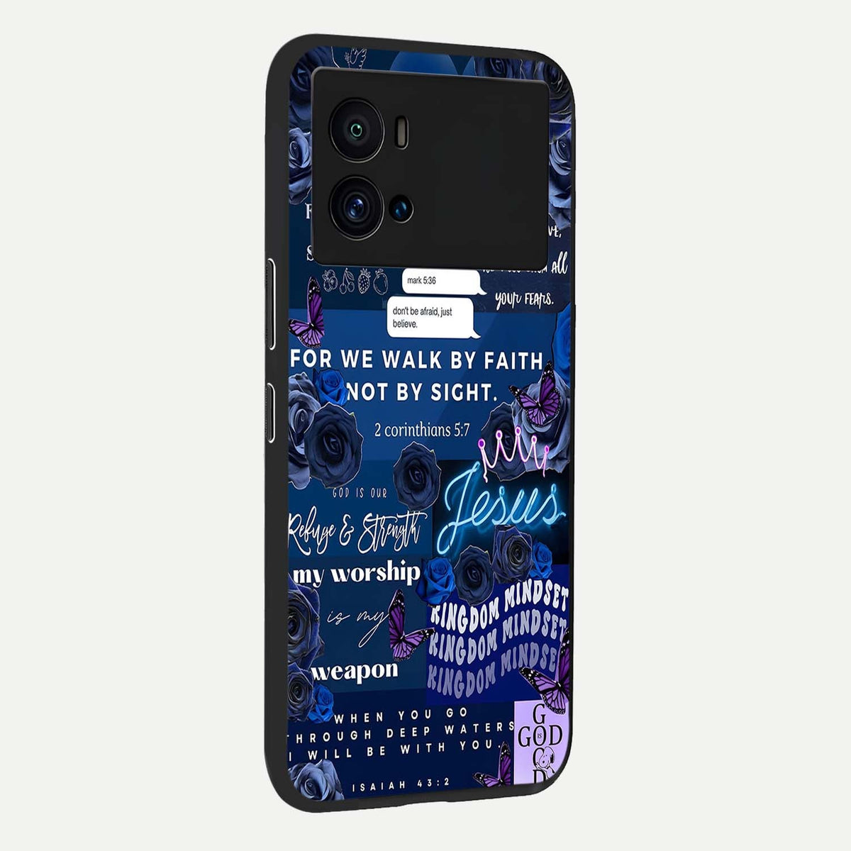  Kingdom Faith Glow back cover For iQOO 9 Pro slim fit glass case with vibrant aesthetic design