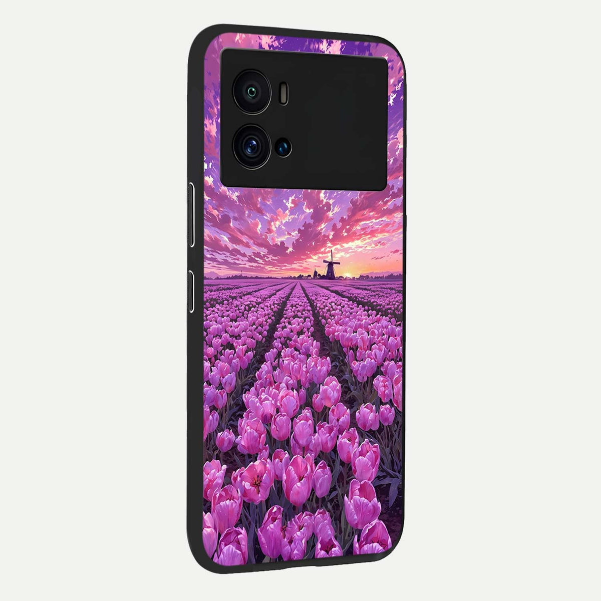  Lavender Dream Skies back cover For iQOO 9 Pro slim fit glass case with vibrant aesthetic design
