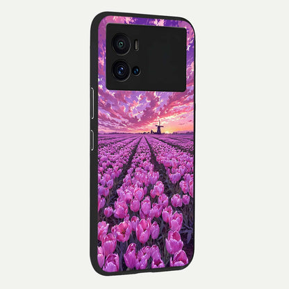 Lavender Dream Skies back cover For iQOO 9 Pro slim fit glass case with vibrant aesthetic design