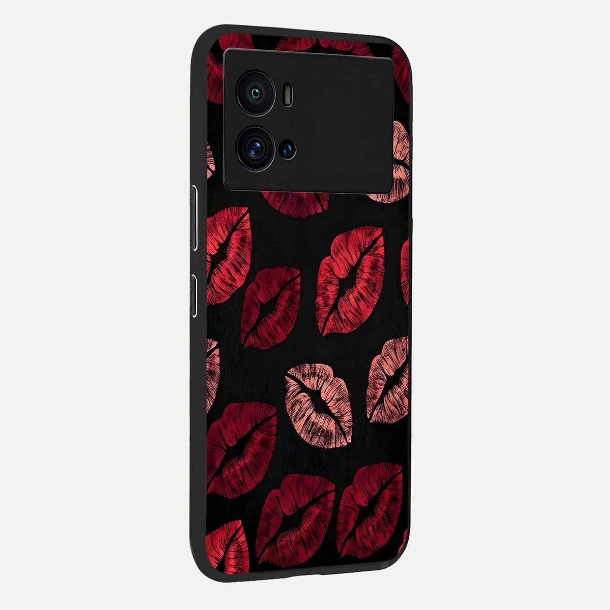  Midnight Kiss Love back cover For iQOO 9 Pro slim fit glass case with vibrant aesthetic design
