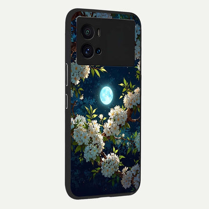  Moonlit Blossom Dream back cover For iQOO 9 Pro slim fit glass case with vibrant aesthetic design