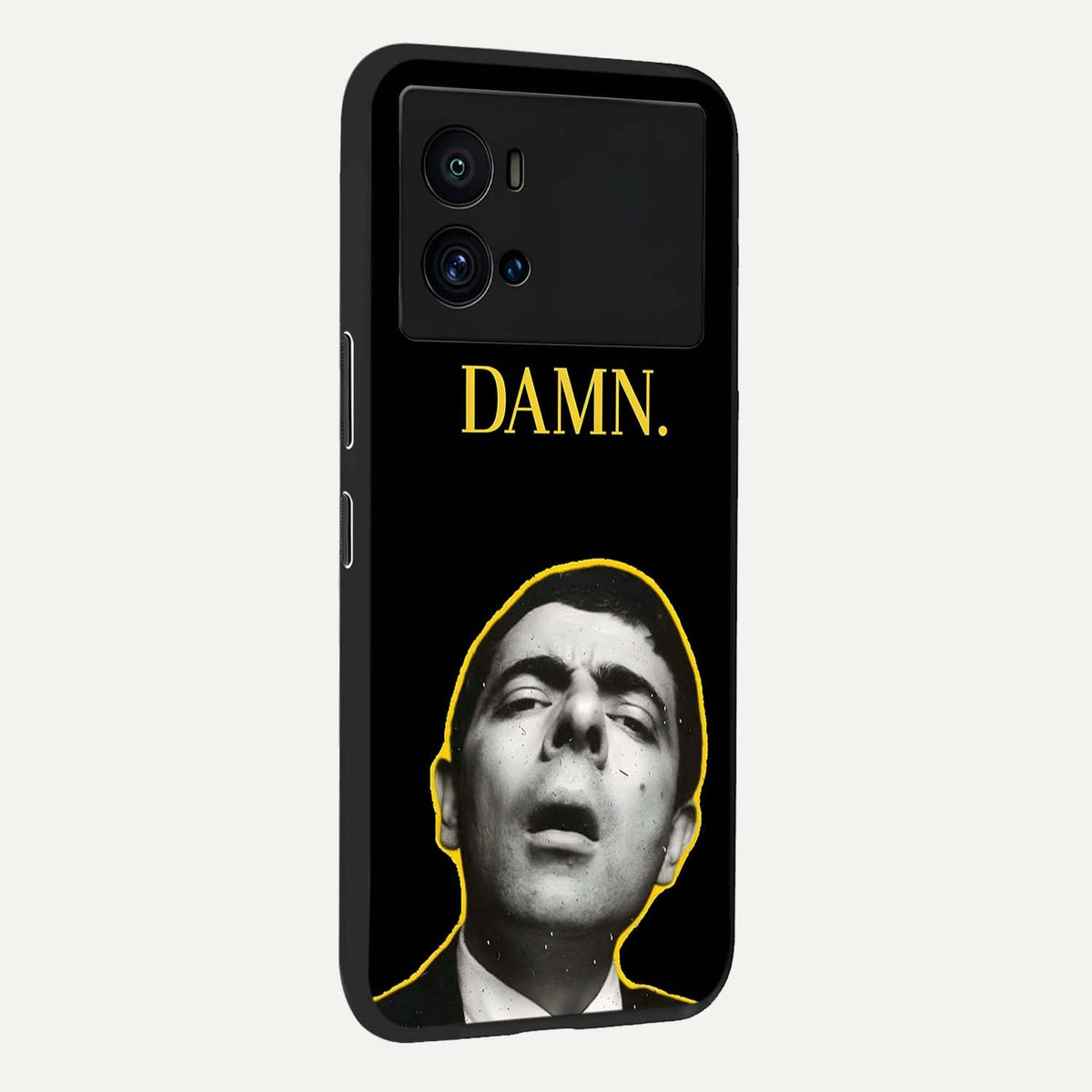  Mr Bean Damn back cover For iQOO 9 Pro slim fit glass case with vibrant aesthetic design