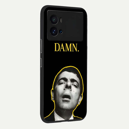  Mr Bean Damn back cover For iQOO 9 Pro slim fit glass case with vibrant aesthetic design