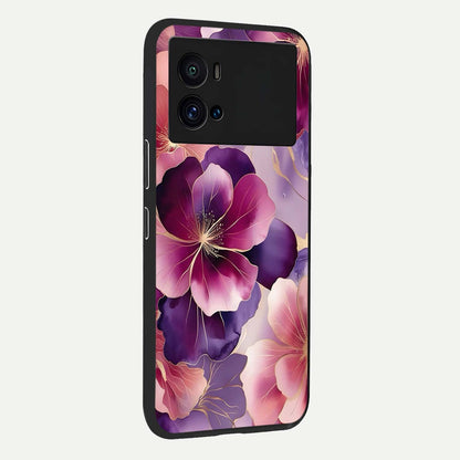  Pink Bouquet Florals back cover For iQOO 9 Pro slim fit glass case with vibrant aesthetic design