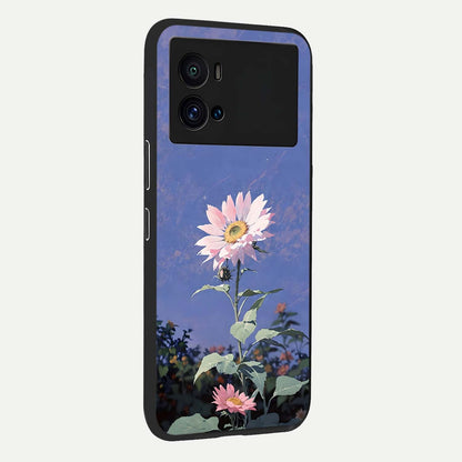  Pink Shells Outline back cover For iQOO 9 Pro slim fit glass case with vibrant aesthetic design