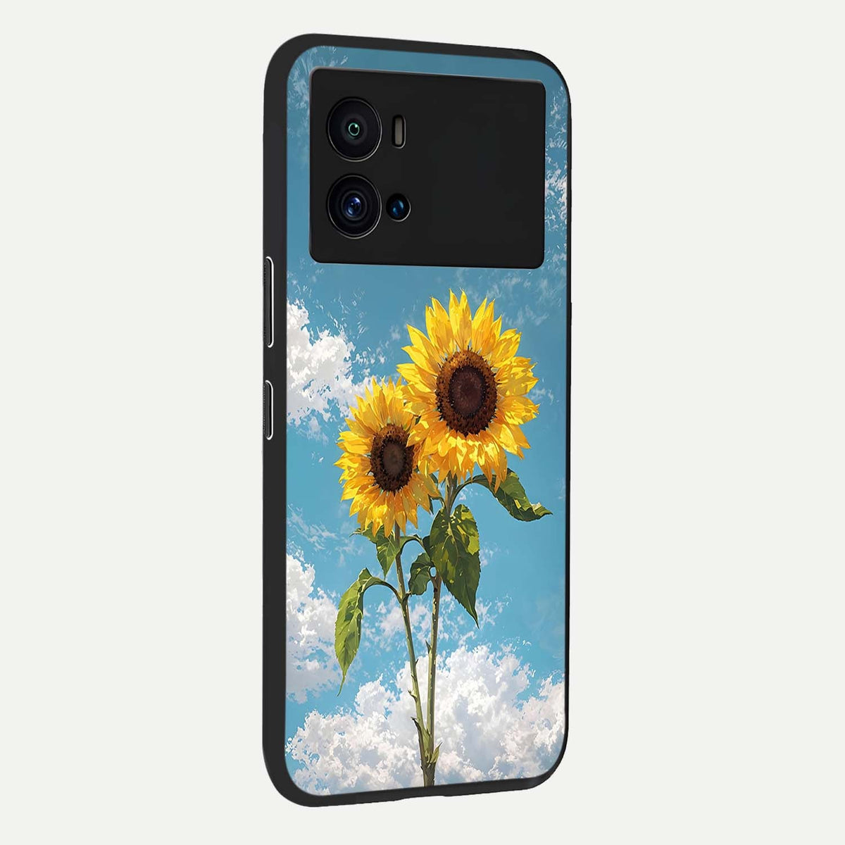  Sunlit Daisy Glow back cover For iQOO 9 Pro slim fit glass case with vibrant aesthetic design