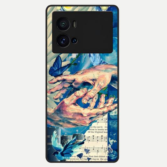  Aesthetic Divider Glass Case For iQOO 9 Pro back cover – full design glossy printed glass finish
