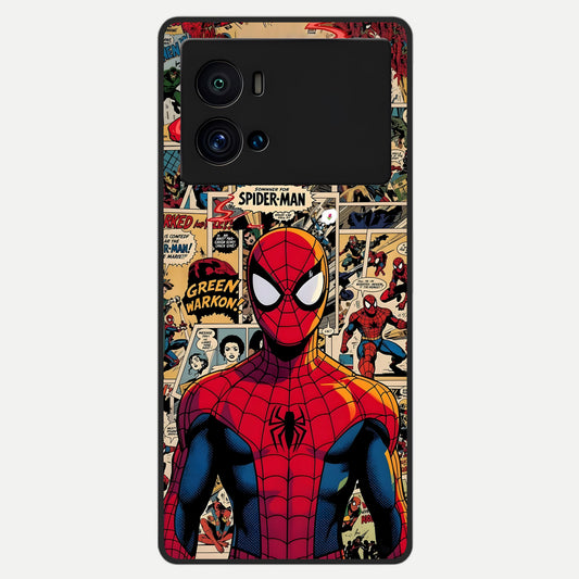  Aesthetic Spider Glass Case For iQOO 9 Pro back cover – full design glossy printed glass finish