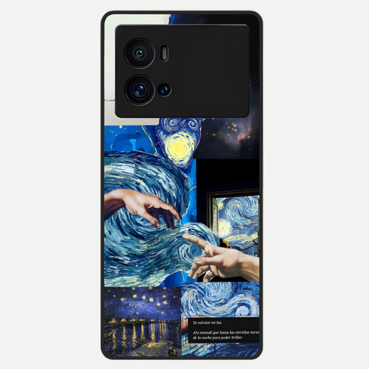  Aesthetic Vando Hands Glass Case For iQOO 9 Pro back cover – full design glossy printed glass finish