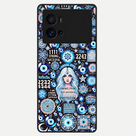  Angel Aura Shield Glass Case For iQOO 9 Pro back cover – full design glossy printed glass finish