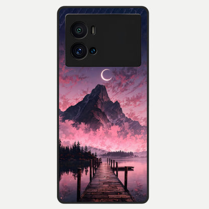  Beautiful Mountain View Glass Case For iQOO 9 Pro back cover – full design glossy printed glass finish