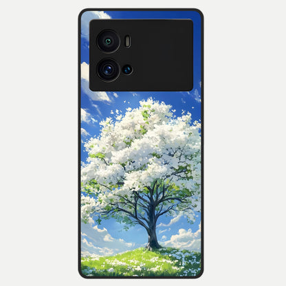  Blossom Sky Serenity Glass Case For iQOO 9 Pro back cover – full design glossy printed glass finish