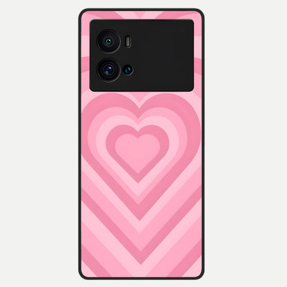  Blush Heart Waves Glass Case For iQOO 9 Pro back cover – full design glossy printed glass finish