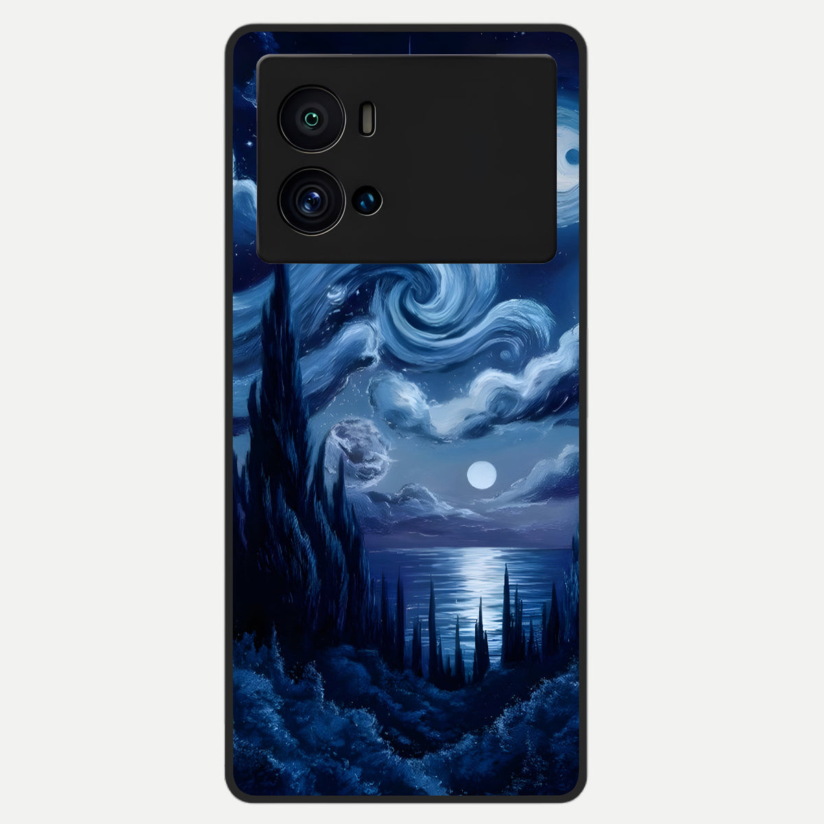  Celestial Dream Van Gogh Glass Case For iQOO 9 Pro back cover – full design glossy printed glass finish