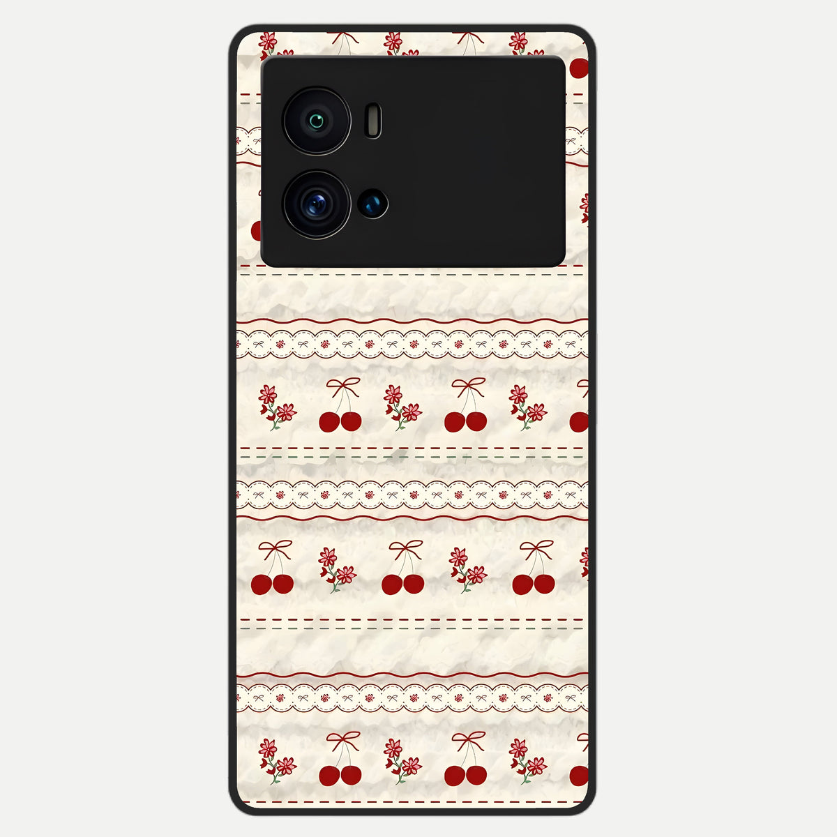  Cherry Bloom Charm Glass Case For iQOO 9 Pro back cover – full design glossy printed glass finish