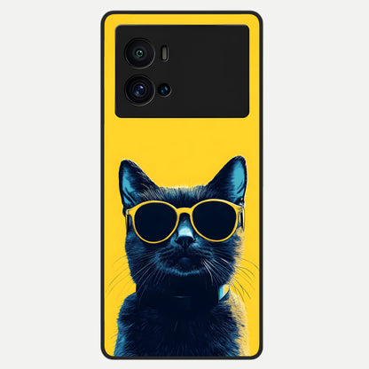 Cool Cat Vibes Glass Case For iQOO 9 Pro back cover – full design glossy printed glass finish