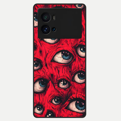  Crimson Watch Eyes Glass Case For iQOO 9 Pro back cover – full design glossy printed glass finish