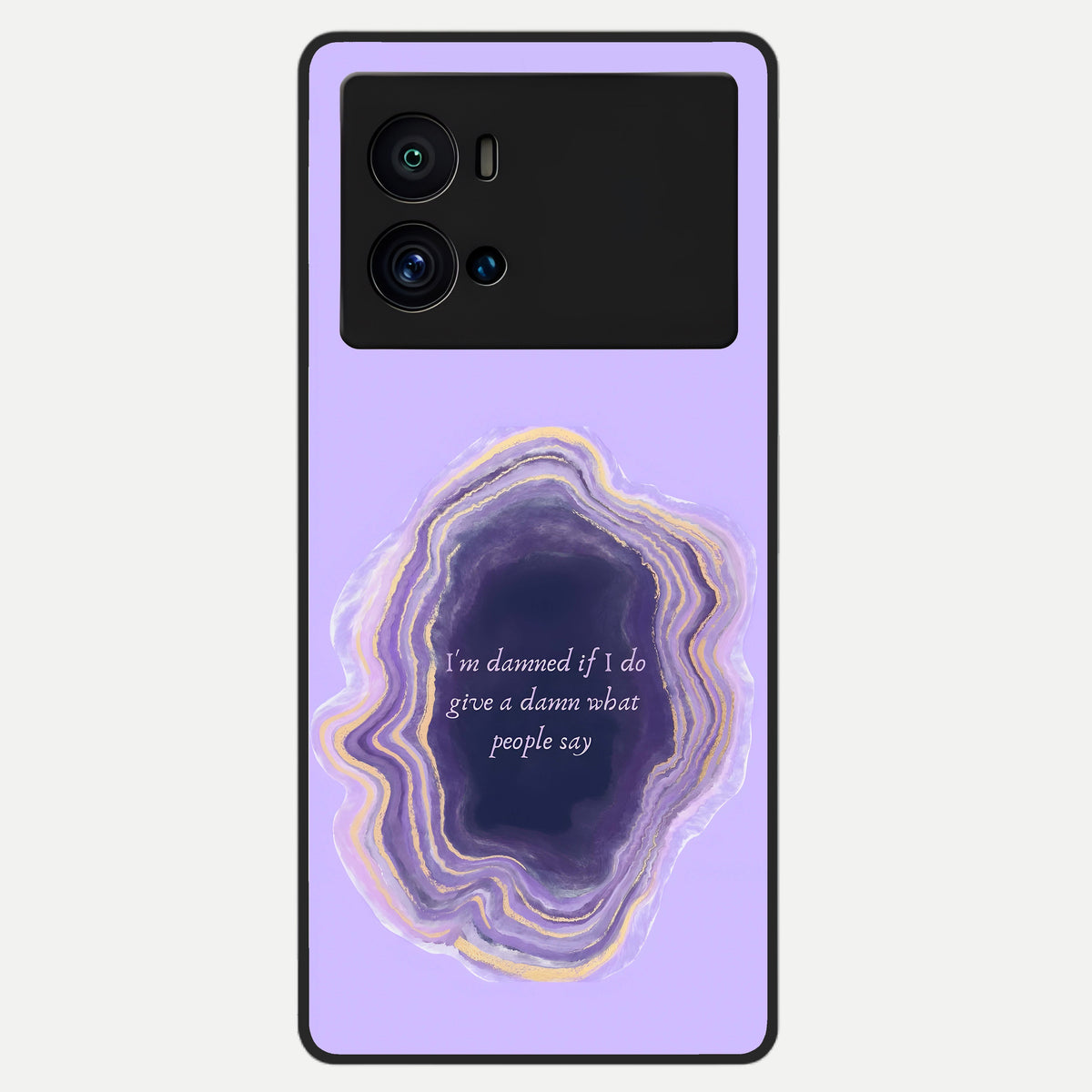  Damned People Quote Glass Case For iQOO 9 Pro back cover – full design glossy printed glass finish