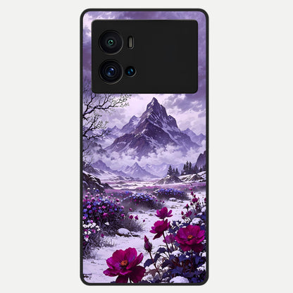  Flower Mountain View Glass Case For iQOO 9 Pro back cover – full design glossy printed glass finish