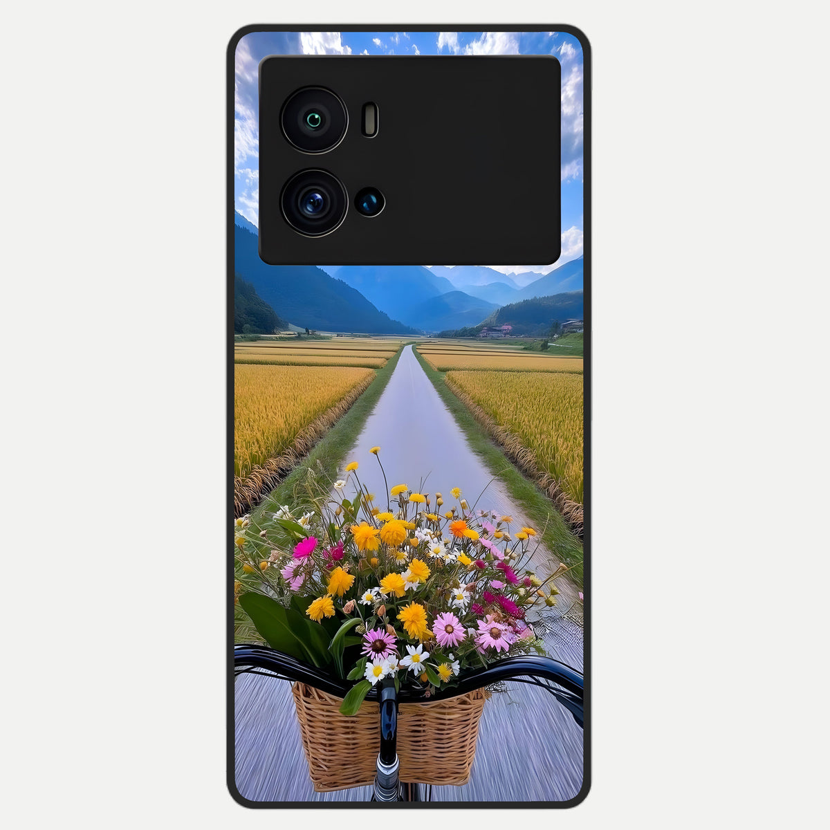  Golden Field Journey Glass Case For iQOO 9 Pro back cover – full design glossy printed glass finish
