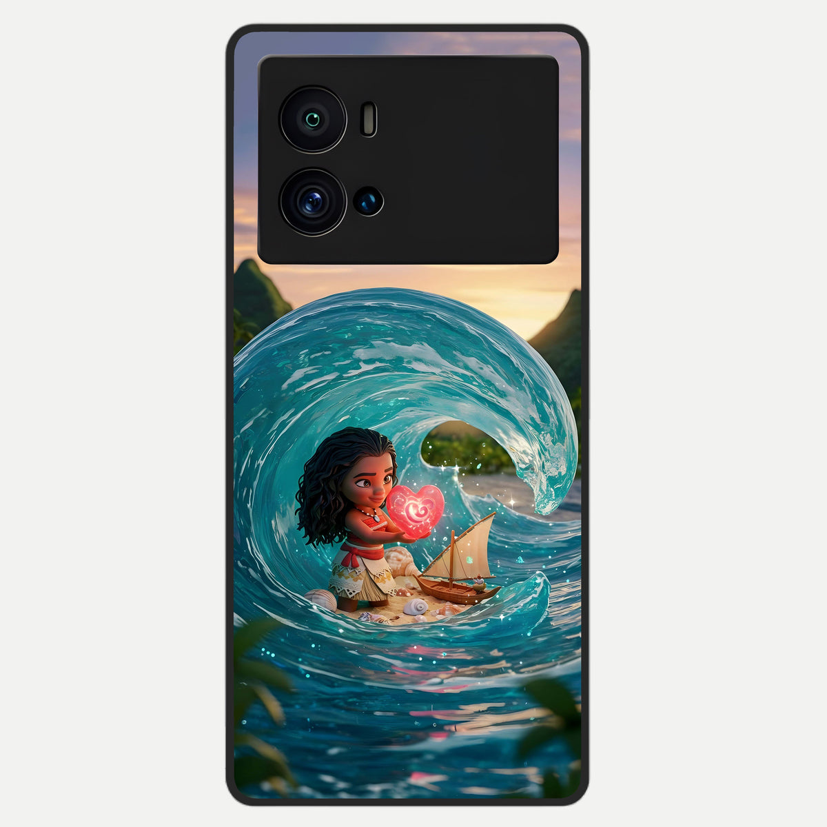  Heart of Ocean Glass Case For iQOO 9 Pro back cover – full design glossy printed glass finish