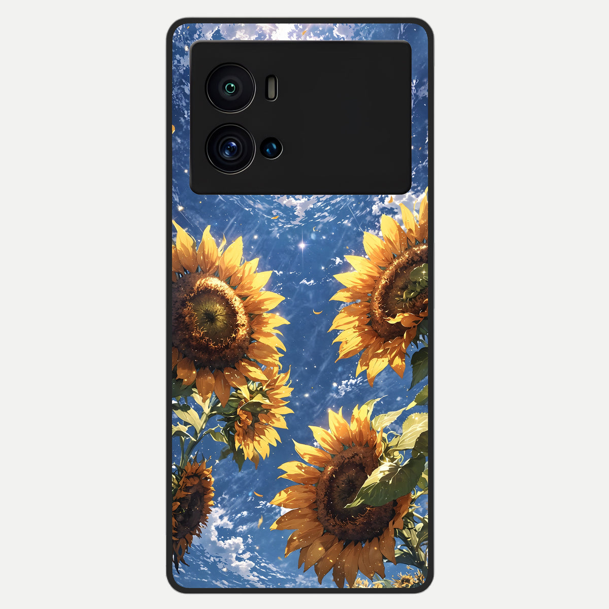  Heavenly Sunflower Rise Glass Case For iQOO 9 Pro back cover – full design glossy printed glass finish