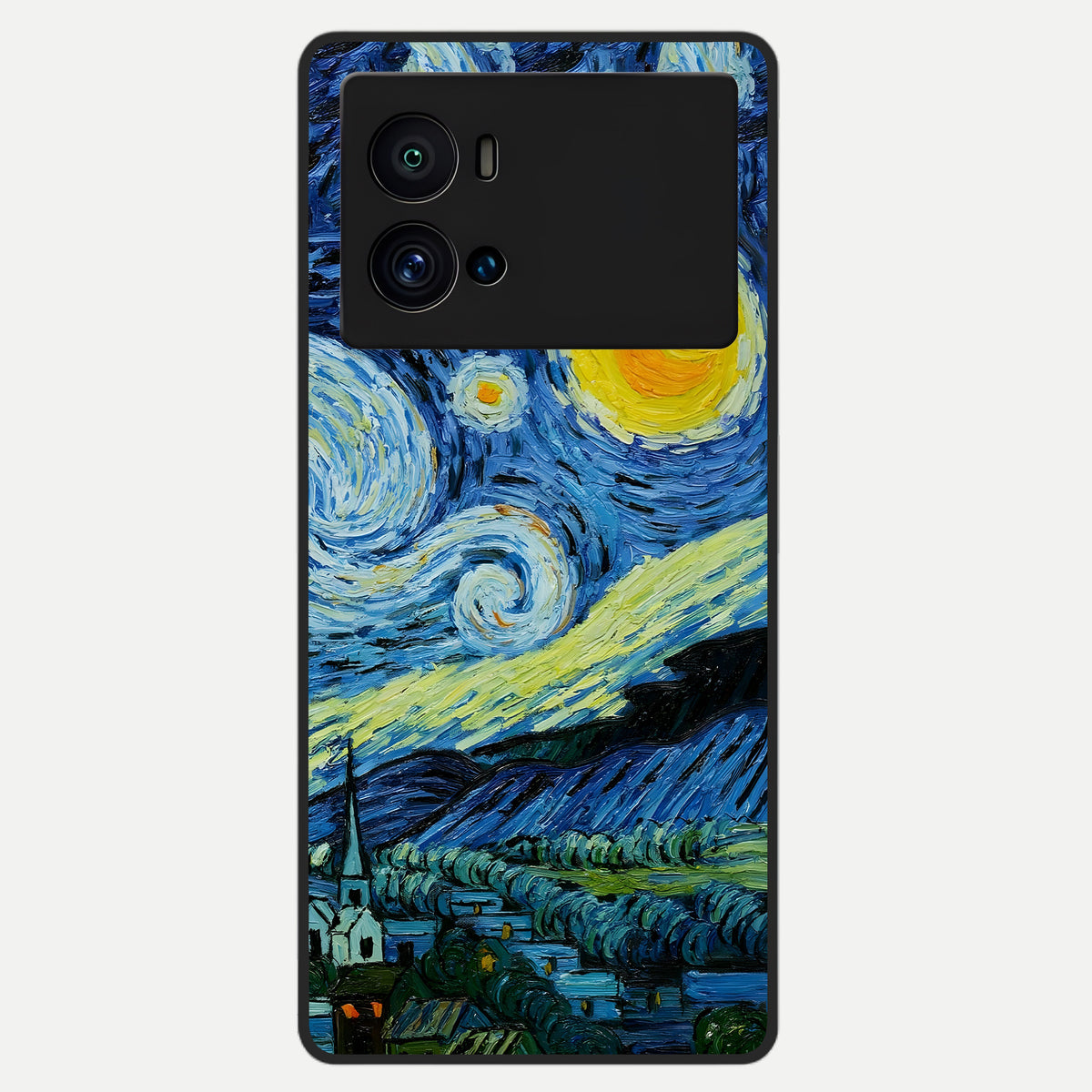  Inspired Van Gogh Art Glass Case For iQOO 9 Pro back cover – full design glossy printed glass finish