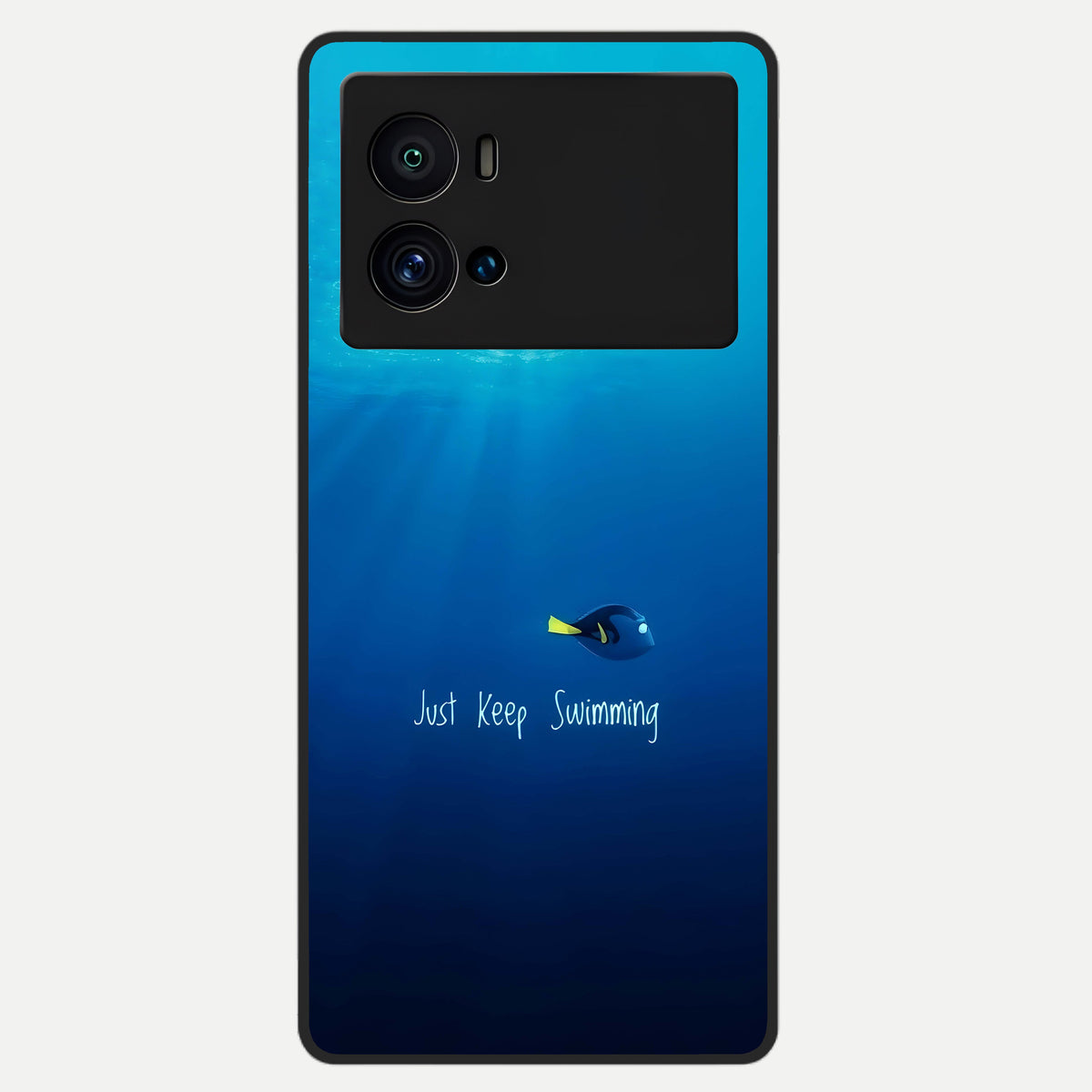  Just Keep Swimming Glass Case For iQOO 9 Pro back cover – full design glossy printed glass finish