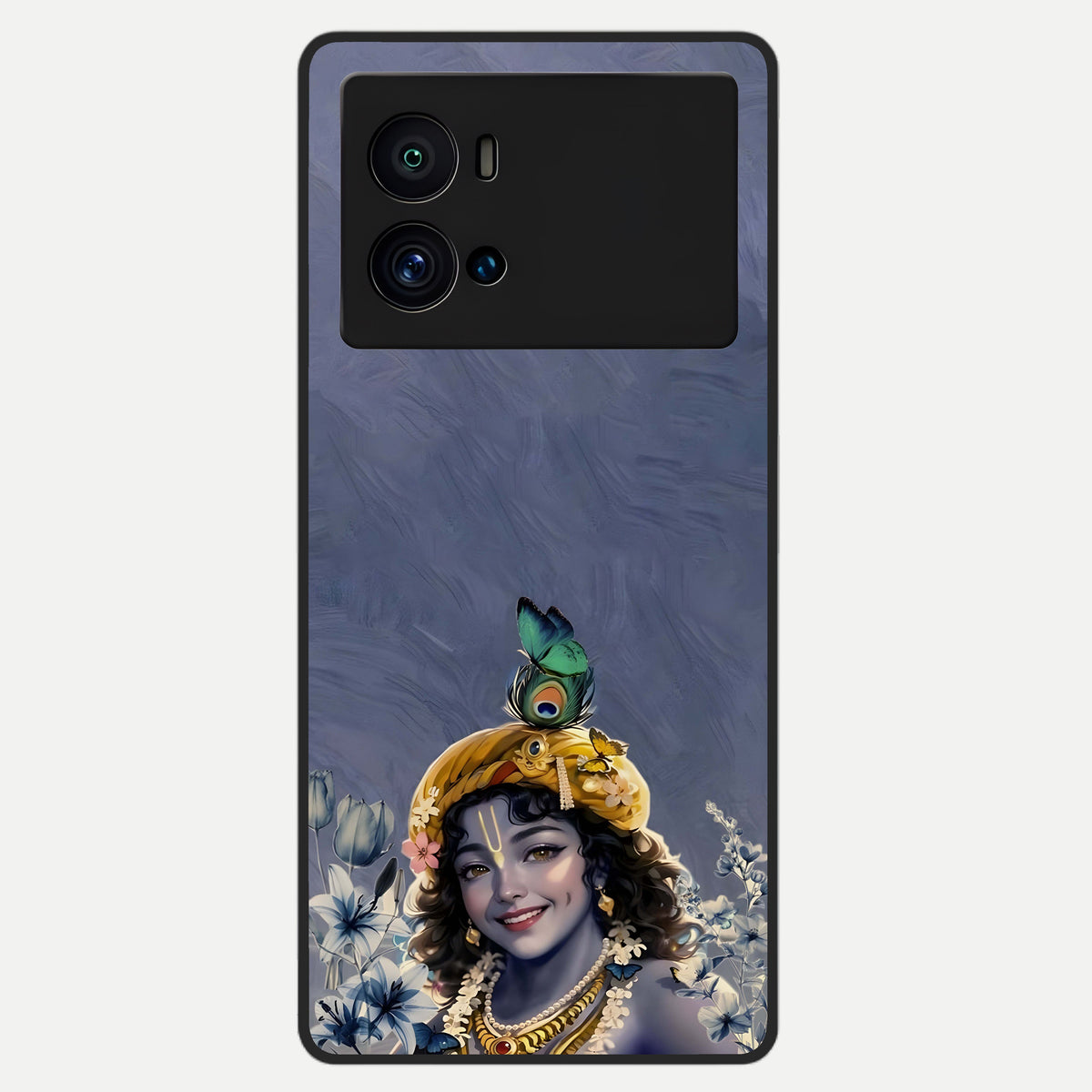  Lord Krishna Glass Case For iQOO 9 Pro back cover – full design glossy printed glass finish