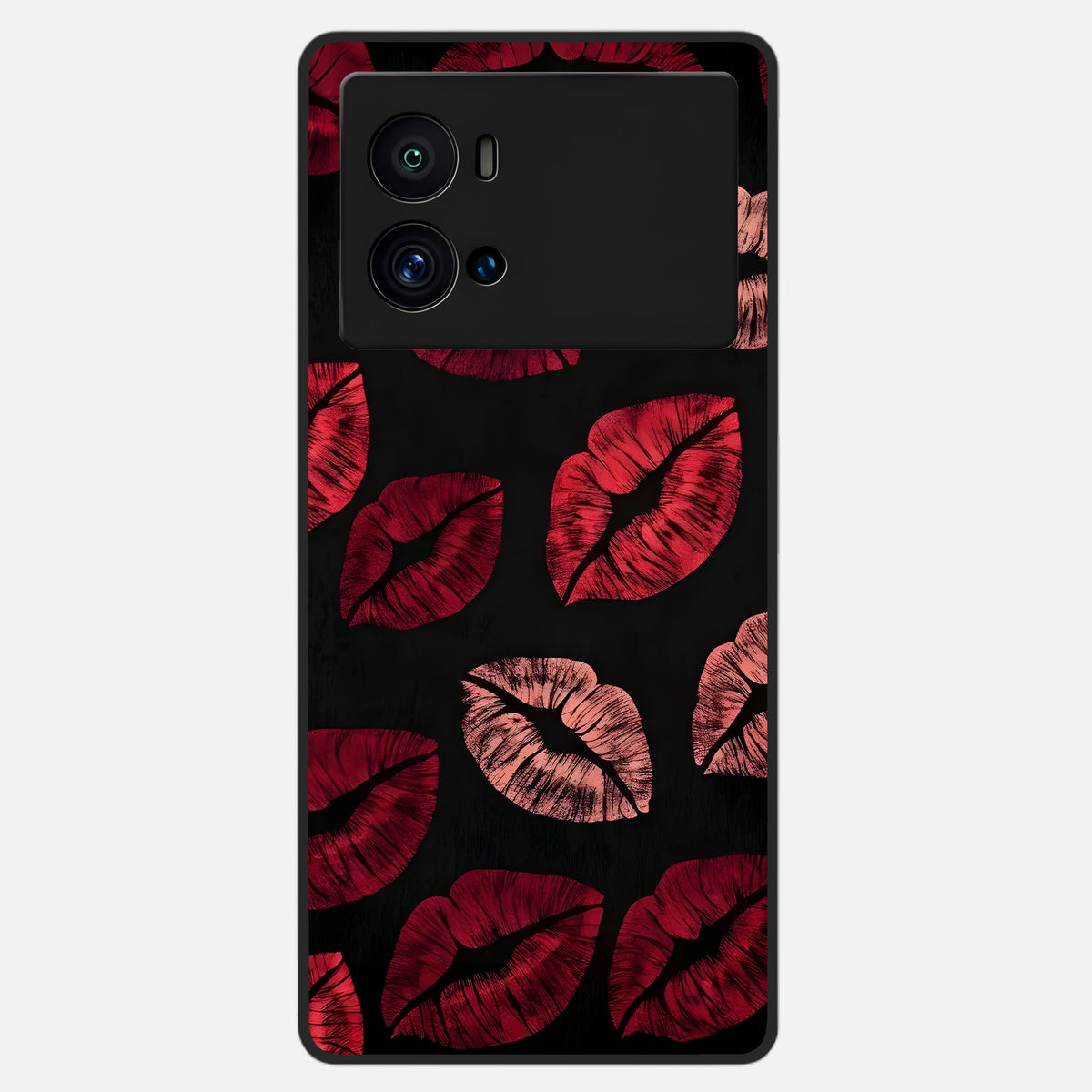  Midnight Kiss Love Glass Case For iQOO 9 Pro back cover – full design glossy printed glass finish