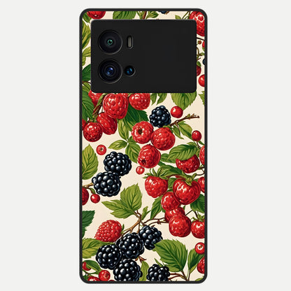  Mixed Berry Collage Glass Case For iQOO 9 Pro back cover – full design glossy printed glass finish