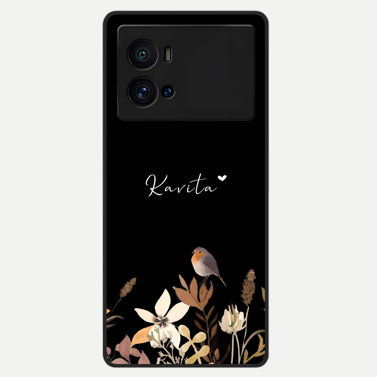  Quiet Garden Tune Custom Name Glass Case For iQOO 9 Pro back cover – full design glossy printed glass finish