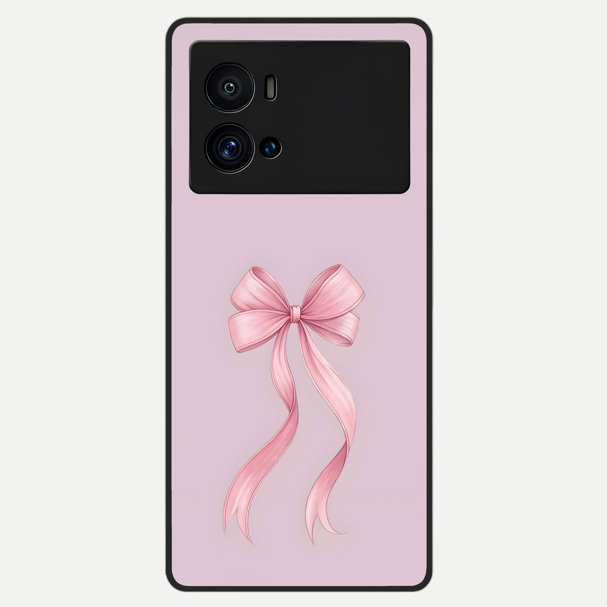  Soft Blush Bow Glass Case For iQOO 9 Pro back cover – full design glossy printed glass finish