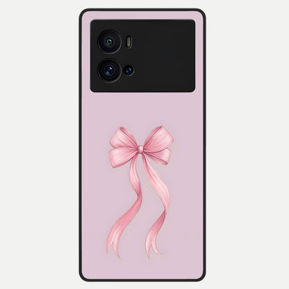  Soft Blush Bow Glass Case For iQOO 9 Pro back cover – full design glossy printed glass finish