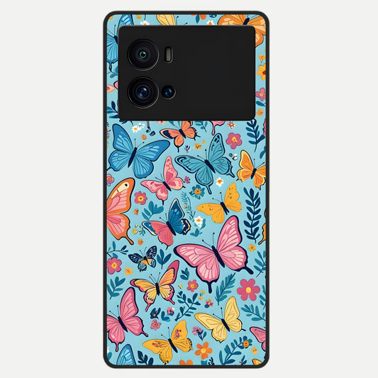  Spring Wing Garden Glass Case For iQOO 9 Pro back cover – full design glossy printed glass finish