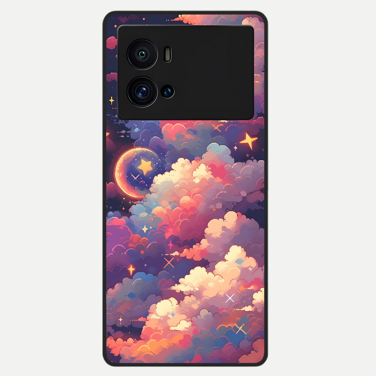  Starlit Dream Clouds Glass Case For iQOO 9 Pro back cover – full design glossy printed glass finish