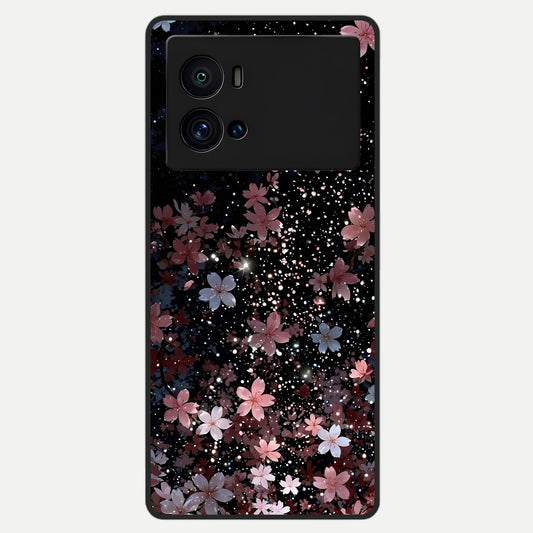  Starlit Flower Dreams Glass Case For iQOO 9 Pro back cover – full design glossy printed glass finish