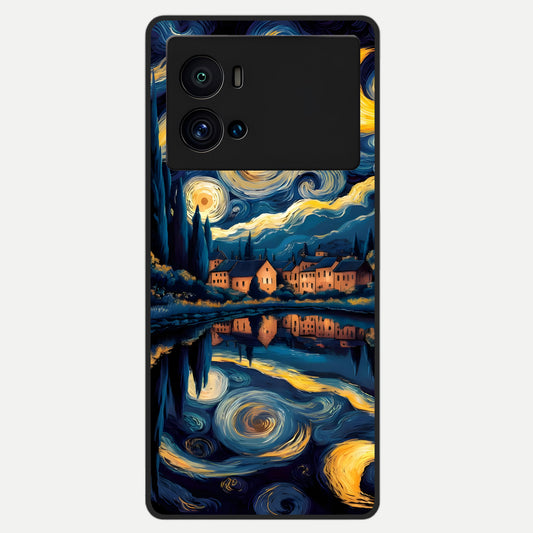  Starry Sky Serenity Glass Case For iQOO 9 Pro back cover – full design glossy printed glass finish