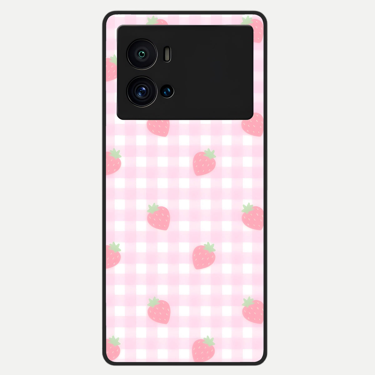  Strawberry Picnic Love Glass Case For iQOO 9 Pro back cover – full design glossy printed glass finish