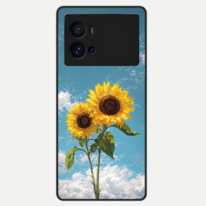  Sunlit Daisy Glow Glass Case For iQOO 9 Pro back cover – full design glossy printed glass finish