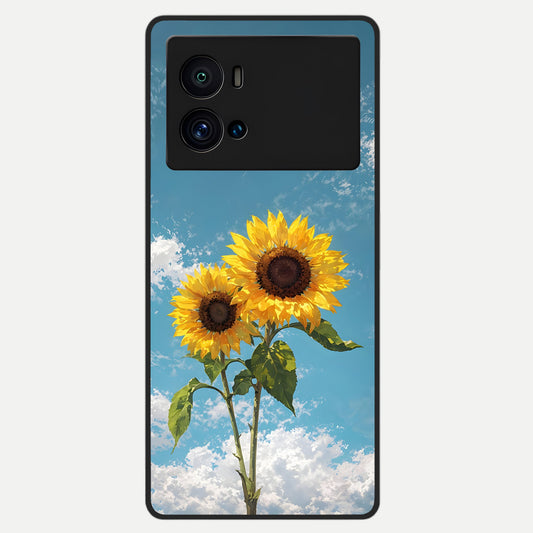  Sunlit Daisy Glow Glass Case For iQOO 9 Pro back cover – full design glossy printed glass finish