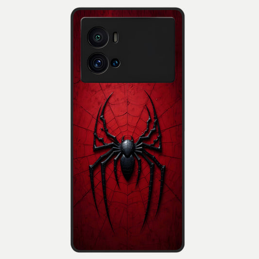  Superhero Web Emblem Glass Case For iQOO 9 Pro back cover – full design glossy printed glass finish