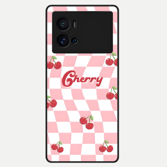 Sweet Cherry Vibes Glass Case For iQOO 9 Pro back cover – full design glossy printed glass finish