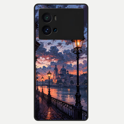  Twilight River Lights Glass Case For iQOO 9 Pro back cover – full design glossy printed glass finish
