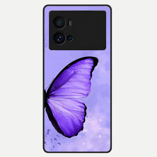  Violet Dream Wing Glass Case For iQOO 9 Pro back cover – full design glossy printed glass finish